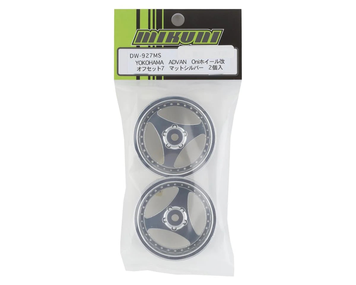 Mikuni Yokohama Advan Oni Kair Drift Wheels (Matte Silver) 7mm Offset